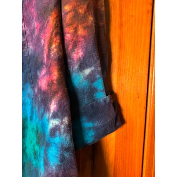 Eco Lution Hemp Tie Dye Blazer Jacket Small Festival Boho Psychedelic - Picture 2 of 6